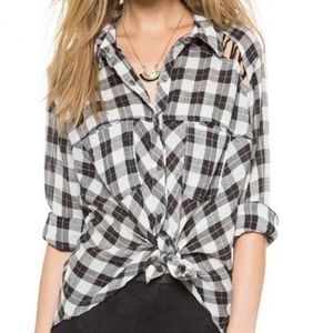 FREE PEOPLE Plaid Longsleeve Shirt Size XS
